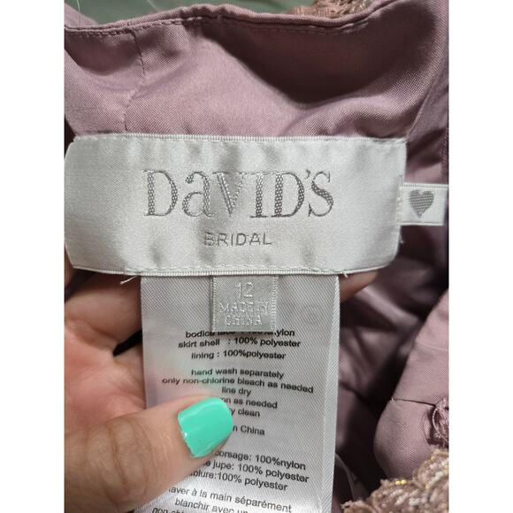 David's bridal size 12 women's mauve formal gown - Picture 9 of 13
